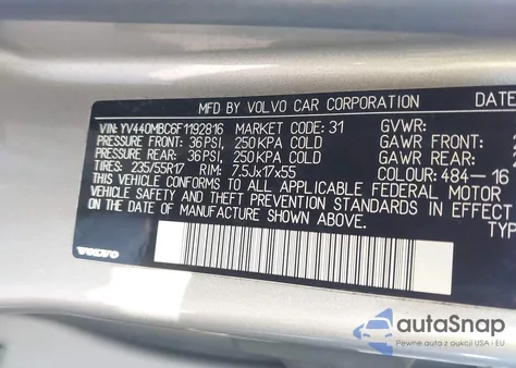 2015 Volvo Xc70 T5 Premier Plus из США, поврежденный, VIN YV440MBC6F119816